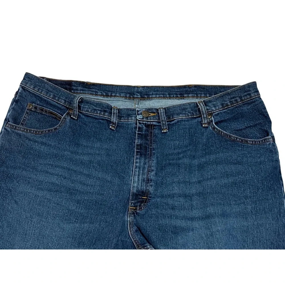 Wrangler Premium Quality Mens Dark Wash Straight Leg Denim Jeans Blue 44x29‎